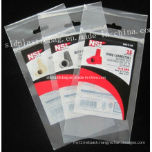 PE Header Bag with Ziplock and Hang Hole for Wine Connectors Packaging